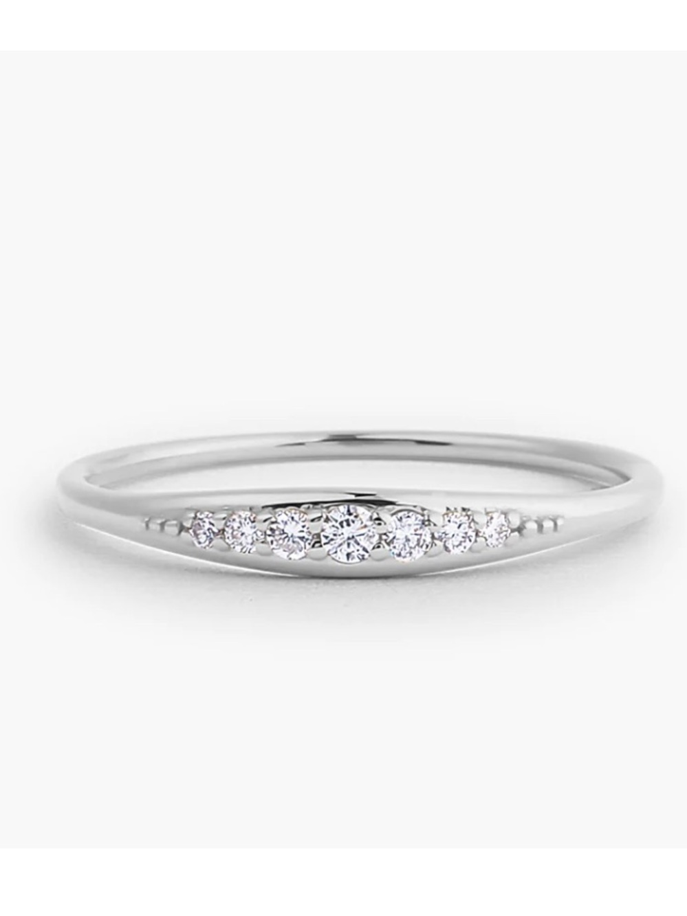 White Gold Plated Graduating Lab Diamond Wedding Band